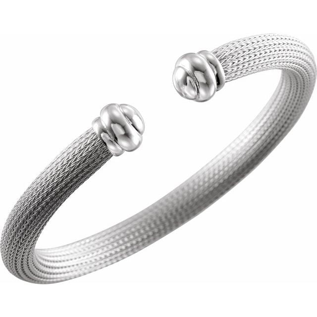 Sterling Silver Mesh Cuff 7.5" Bracelet 1