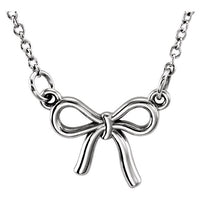 Sterling Silver Knotted Bow 16-18" Necklace