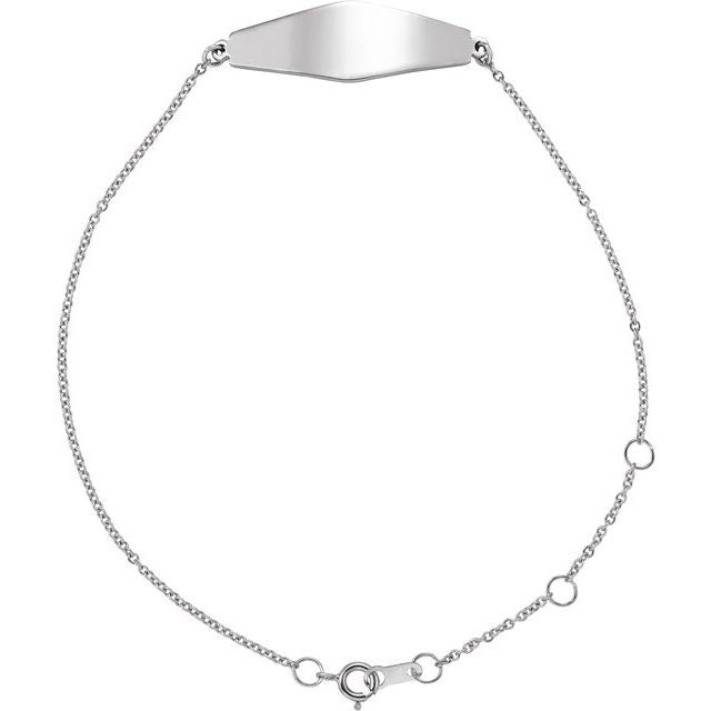 Sterling Silver Curved Bar 6-7" Bracelet
