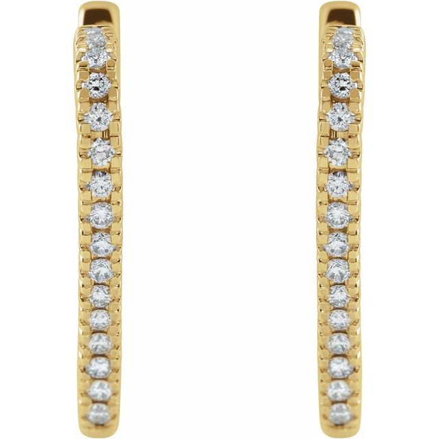 14K Yellow Gold 5/8 CTW Natural Diamond Heart Earrings