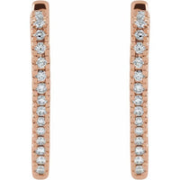 14K Rose Gold 5/8 CTW Natural Diamond Heart Earrings
