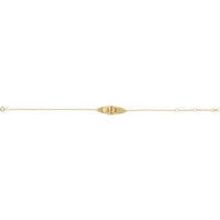 14K Yellow Engravable Curved Bar 6-7" Bracelet 2