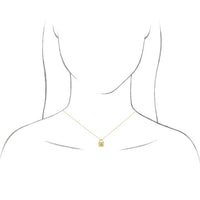14K White 12.02x8 mm Engravable Lock 16-18" Necklace 4