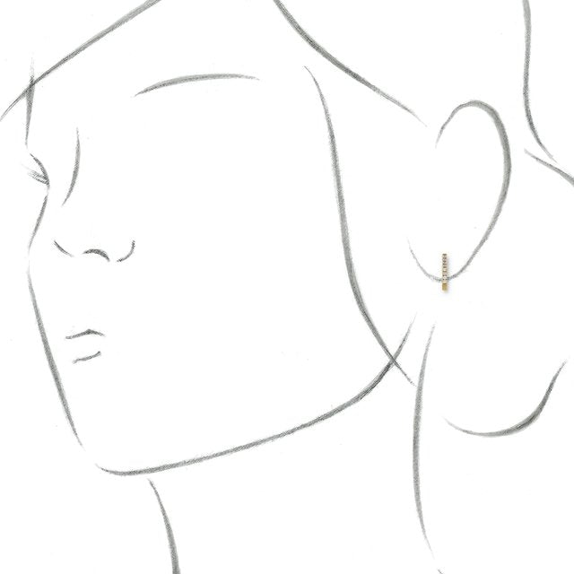 14K Yellow 1/8 CTW Diamond Geometric Hinged Hoop Earrings 3