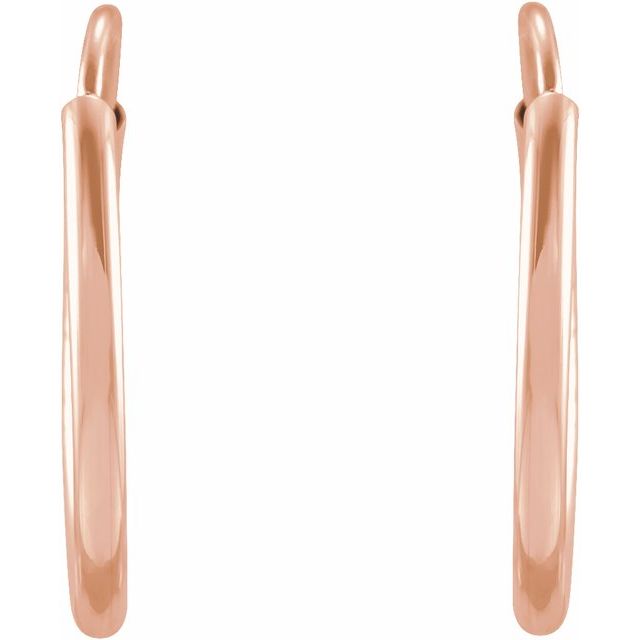 14K Rose Gold 12 mm Flexible Endless Huggie Earrings