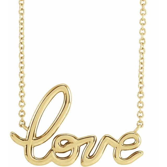 14K Yellow Gold Love 18" Necklace