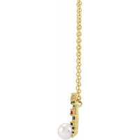 14K Yellow Gold Akoya Cultured Pearl Hold You Forever® Rainbow Baby 18" Necklace