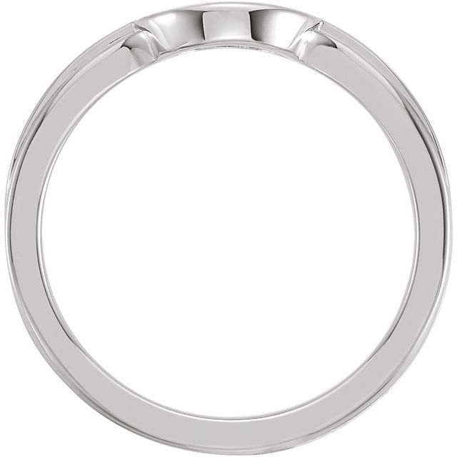 14K White 10x9 mm Oval Signet Ring 2
