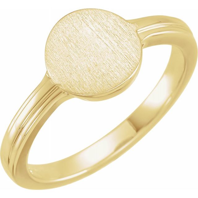 14K Yellow 10x9 mm Oval Signet Ring 1