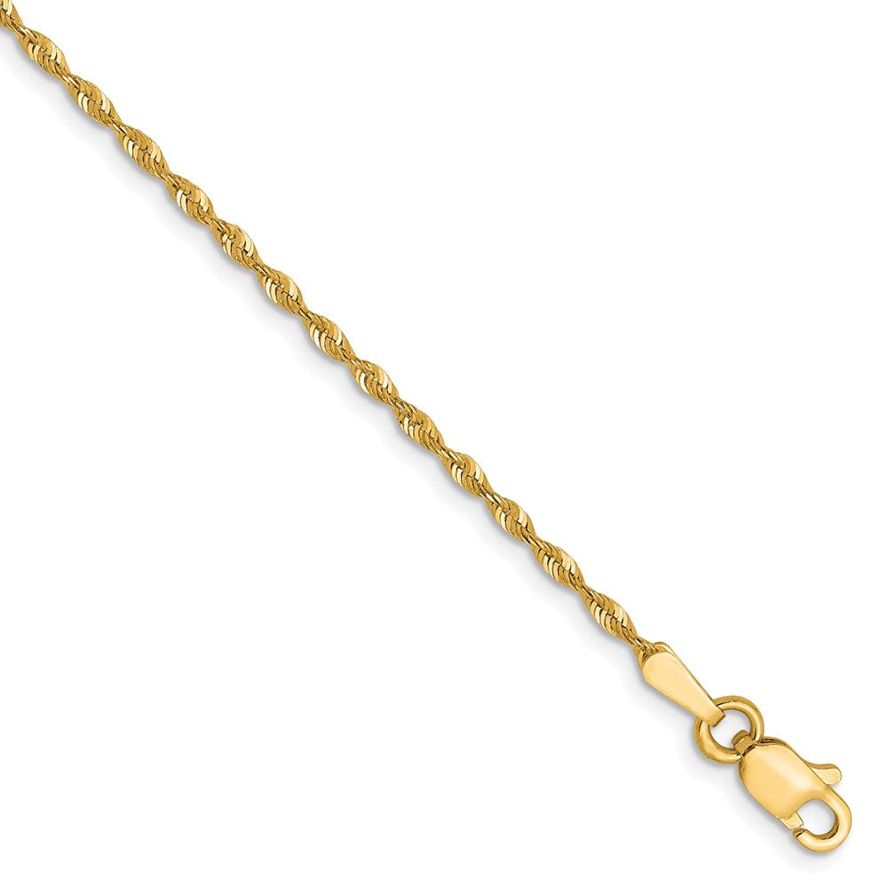10K 1.5mm Diamond-Cut Lightweight Rope Chain