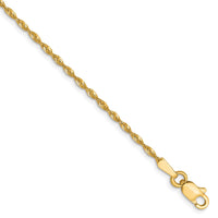 10K 1.5mm Diamond-Cut Lightweight Rope Chain