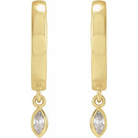 14K Yellow Gold 1/8 CTW Natural Diamond Hinged Hoop Earrings