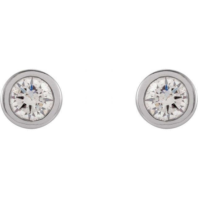 14K White Gold .06 CTW Natural Diamond Micro Bezel-Set Earrings