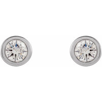 14K White Gold .06 CTW Natural Diamond Micro Bezel-Set Earrings