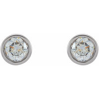 14K White Gold 1/8 CTW Natural Diamond Micro Bezel-Set Earrings