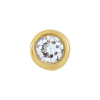 14K Yellow Gold .02 CT Natural Diamond Micro Bezel Single Stud Earring