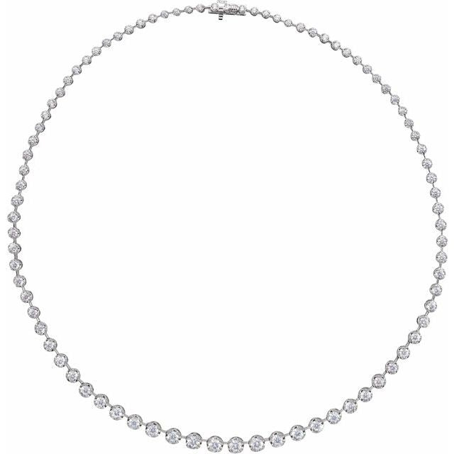 14K White Gold 6 3/4 CTW Lab-Grown Diamond Graduated 16" Necklace