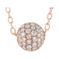 14K Rose Gold 6 mm 3/8 CTW Natural Diamond Ball 16-18" Necklace