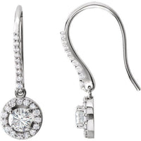 14K White 1 CTW Diamond Halo-Style Earrings 1