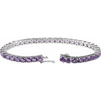 14K White Amethyst 7.15" Line Bracelet 2