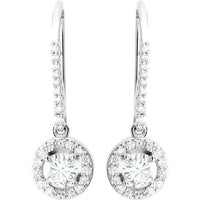 14K White 1 CTW Diamond Halo-Style Earrings 2