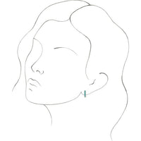 14K Yellow Gold 12.2 mm Natural Turquoise Huggie Hoop Earrings