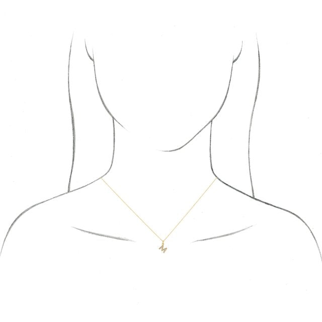14K Yellow Gold .03 CTW Natural Diamond Petite Initial V 16-18" Necklace