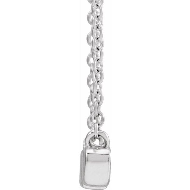 14K White Gold 19.57x4.61 mm Nana 18" Necklace