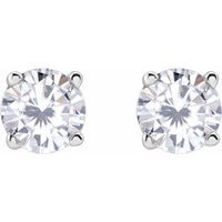 14K White Gold 4 mm Stuller Lab-Grown Moissanite Stud Earrings with Friction Post