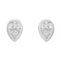 14K White Gold 1/10 CTW Natural Diamond Micro Bezel-Set Earrings
