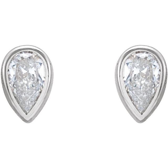 14K White Gold 1/5 CTW Natural Diamond Micro Bezel-Set Earrings