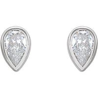 14K White Gold 1/5 CTW Natural Diamond Micro Bezel-Set Earrings