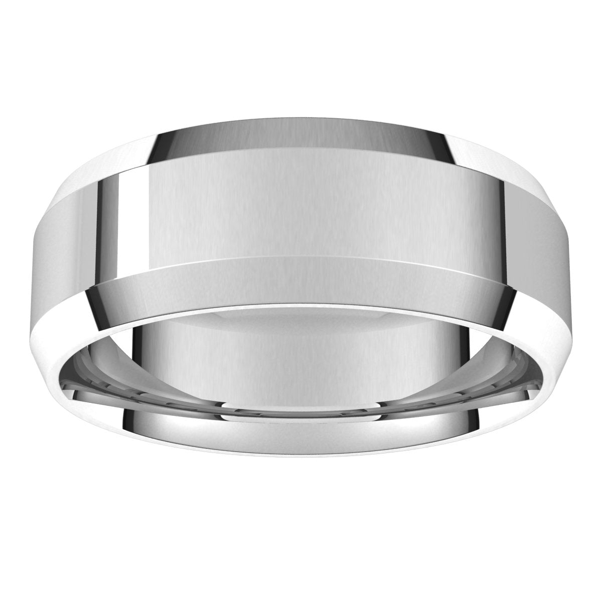 Sterling Silver 7 mm Beveled Edge Comfort Fit Light Band Size 10.5