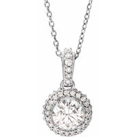 14K White Gold 1 CTW Natural Diamond 18" Necklace