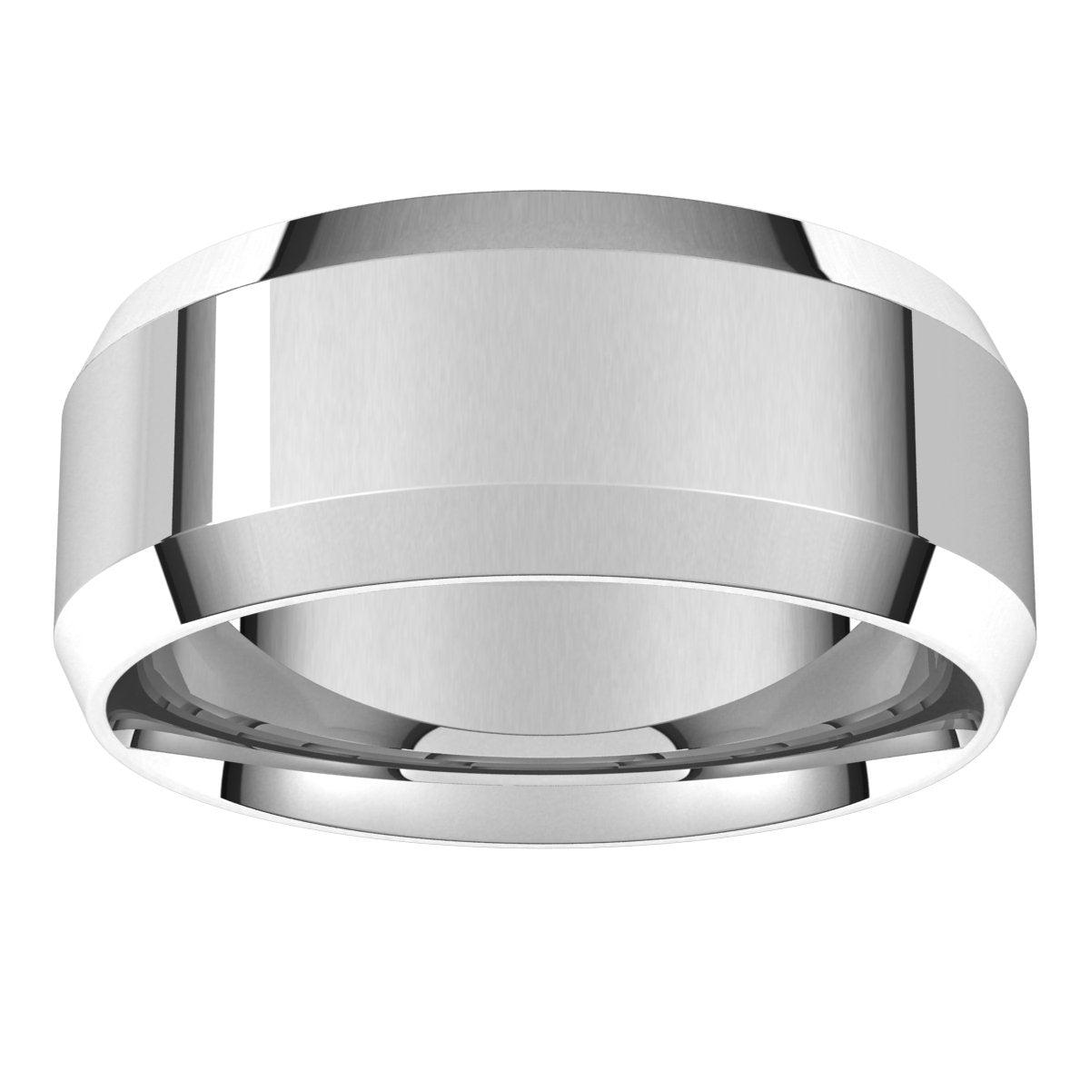 Sterling Silver 8 mm Beveled Edge Comfort Fit Light Band Size 10.5