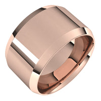 18K Rose 12 mm Beveled Edge Comfort Fit Light Band Size 10.5