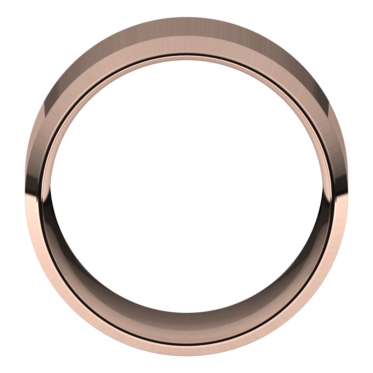 18K Rose 12 mm Beveled Edge Comfort Fit Light Band Size 10.5