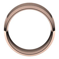 18K Rose 12 mm Beveled Edge Comfort Fit Light Band Size 10.5