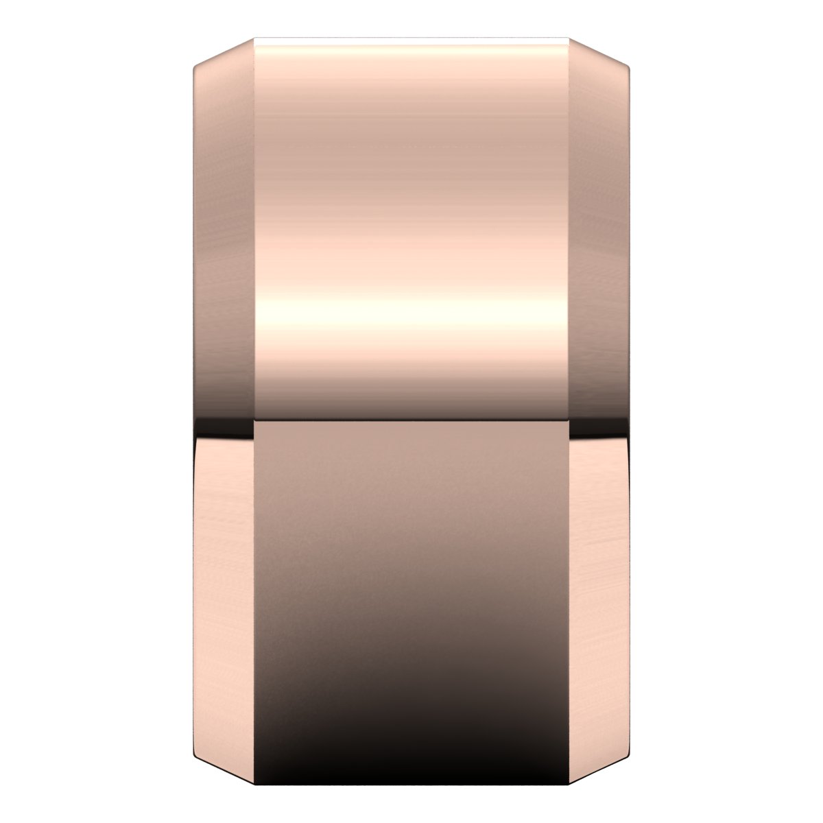 18K Rose 12 mm Beveled Edge Comfort Fit Light Band Size 10.5