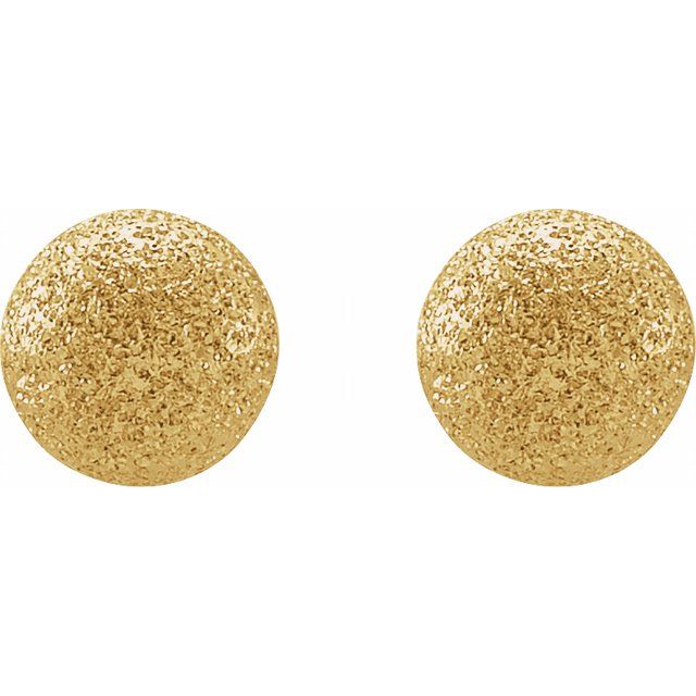 14K Yellow Gold 6 mm Stardust Ball Earrings