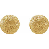 14K Yellow Gold 6 mm Stardust Ball Earrings