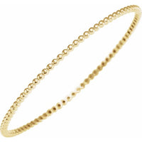 14K Yellow Gold Beaded Bangle Bracelet