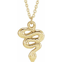 14K Yellow Gold Snake 16-18" Necklace