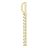 14K Yellow Gold 1/6 CTW Natural Diamond Vertical Bar Charm/Pendant