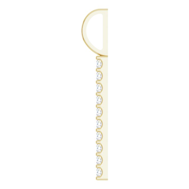 14K Yellow Gold 1/6 CTW Natural Diamond Vertical Bar Charm/Pendant