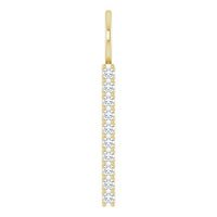 14K Yellow Gold 1/6 CTW Natural Diamond Vertical Bar Charm/Pendant