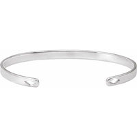 14K White Gold Engravable Cuff 7" Bracelet