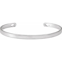 14K White Gold Engravable Cuff 7" Bracelet