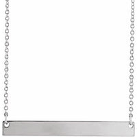 Sterling Silver 30x3.5 mm Engravable Bar 16" Necklace