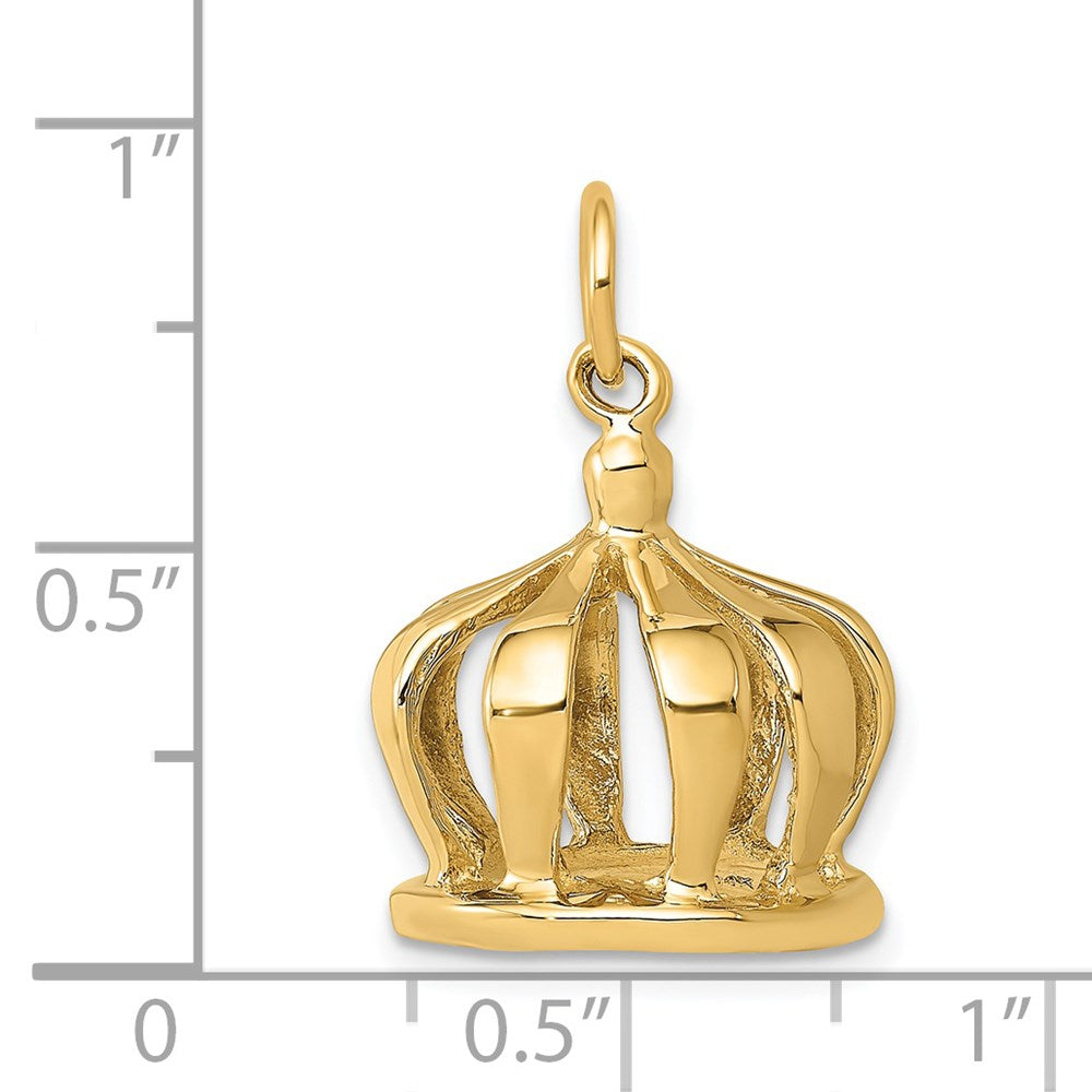 14k 3D Crown Charm